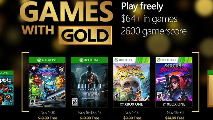 Conoce los juegos gratis que estarán en noviembre para los usuarios Gold de Xbox Live