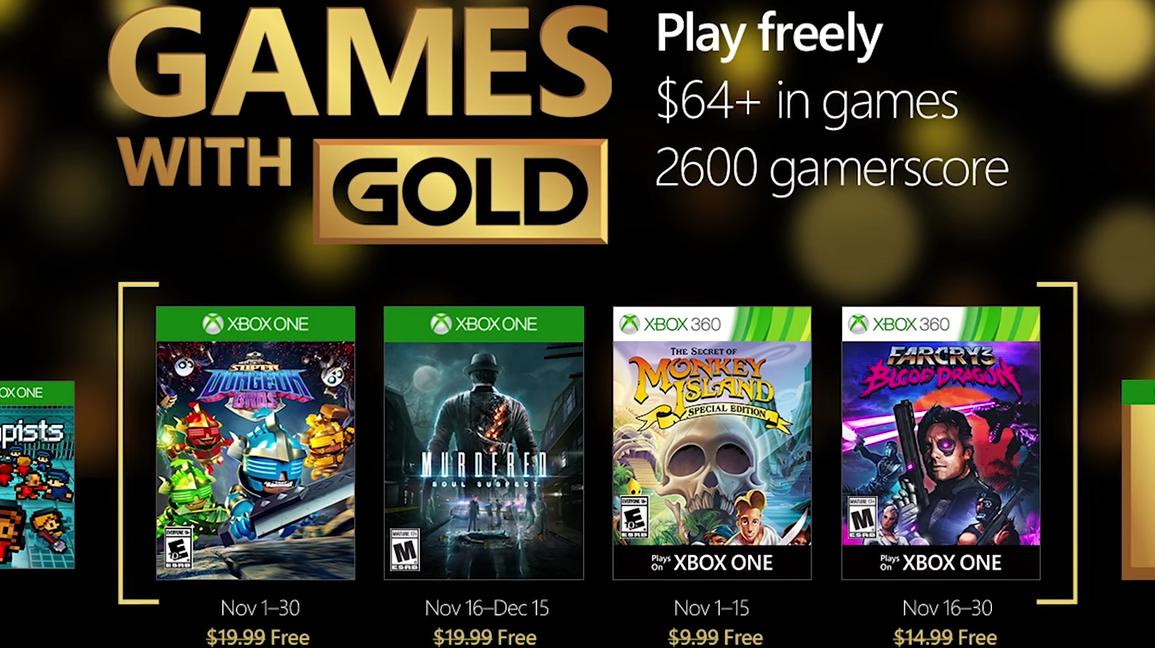 Conoce los juegos gratis que estarán en noviembre para los usuarios Gold de Xbox Live